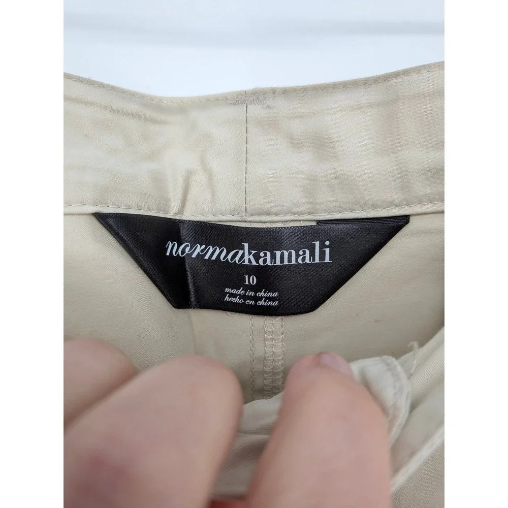 Norma Kamali Pencil Skirt Women 10‎ Tan Cotton Blend Casual Career Khaki Utility